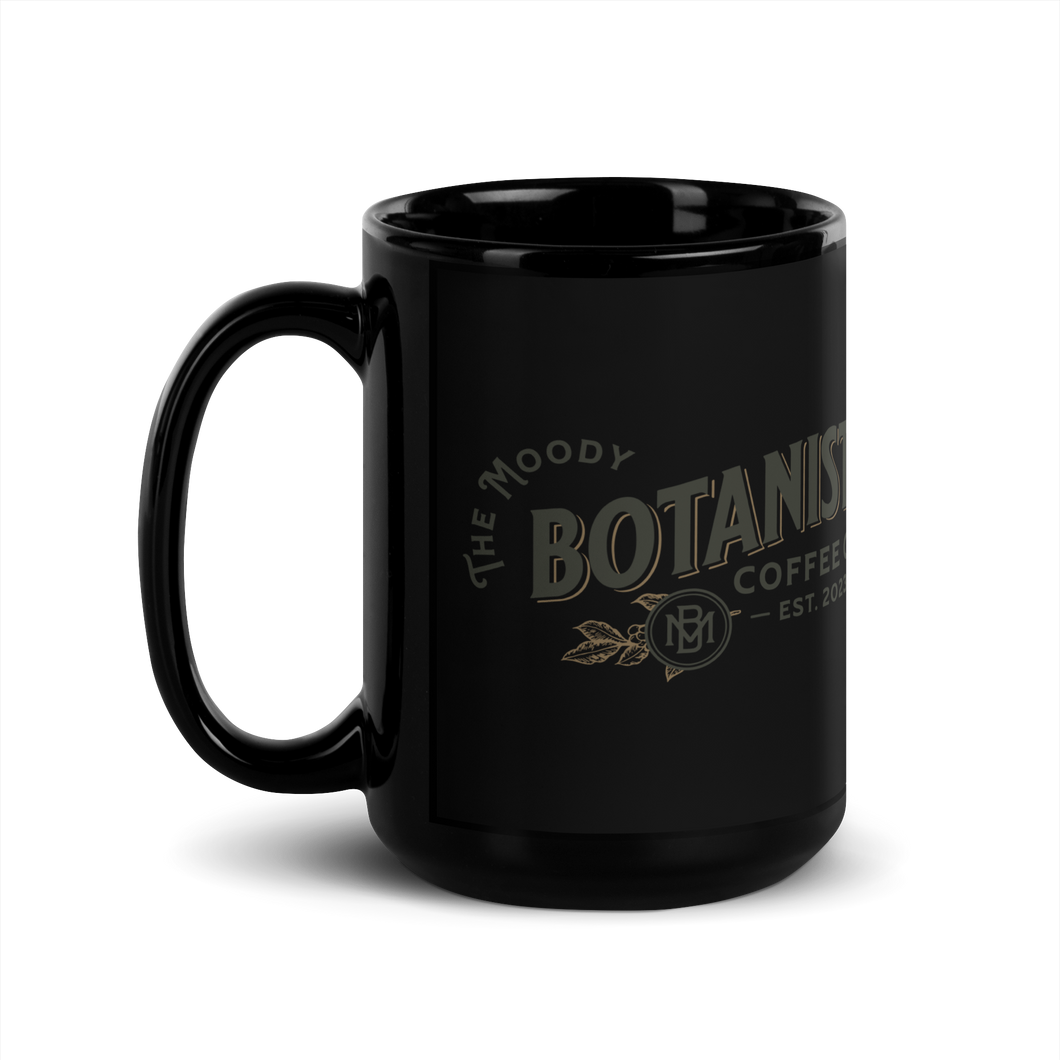 The Moody Botanist Black Glossy Mug